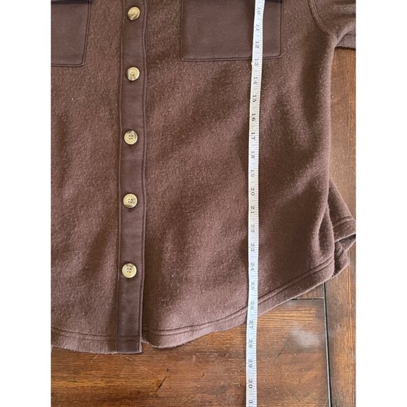 Steve Madden Brown Oversized Shacket Fleece Front Pockets Jacket Womens XL - Picture 8 of 8